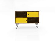 Mid-century- modern 35.43 TV stand with 4 shelves in rustic brown and yellow by Manhattan Comfort additional picture 2