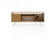 Mid-century- modern 53.54 TV stand with wine rack in off white and cinnamon by Manhattan Comfort additional picture 2