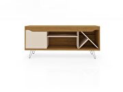 Mid-century- modern 53.54 TV stand with wine rack in cinnamon and off white by Manhattan Comfort additional picture 2
