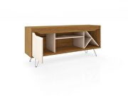 Mid-century- modern 53.54 TV stand with wine rack in cinnamon and off white by Manhattan Comfort additional picture 4