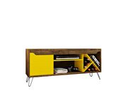 Mid-century- modern 53.54 TV stand with wine rack in rustic brown and yellow by Manhattan Comfort additional picture 8