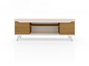 Mid-century - modern 62.99 TV stand with 4 shelves in off white and cinnamon by Manhattan Comfort additional picture 2