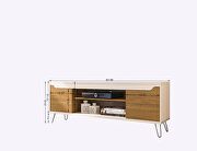 Mid-century - modern 62.99 TV stand with 4 shelves in off white and cinnamon by Manhattan Comfort additional picture 3