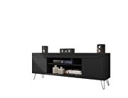 Mid-century - modern 62.99 TV stand with 4 shelves in black by Manhattan Comfort additional picture 7