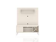 53.54 mid-century modern freestanding entertainment center with media shelves and wine rack in off white by Manhattan Comfort additional picture 2