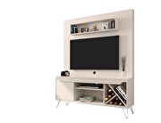 53.54 mid-century modern freestanding entertainment center with media shelves and wine rack in off white by Manhattan Comfort additional picture 5
