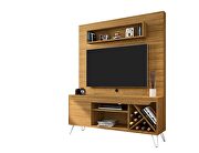 53.54 mid-century modern freestanding entertainment center with media shelves and wine rack in cinnamon by Manhattan Comfort additional picture 9