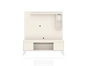 62.99 freestanding mid-century modern entertainment center with led lights and decor shelves in off white by Manhattan Comfort additional picture 2