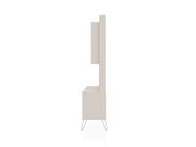 62.99 freestanding mid-century modern entertainment center with led lights and decor shelves in off white by Manhattan Comfort additional picture 6