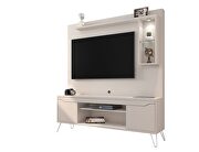 62.99 freestanding mid-century modern entertainment center with led lights and decor shelves in off white by Manhattan Comfort additional picture 9