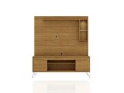 62.99 freestanding mid-century modern entertainment center with led lights and decor shelves in cinnamon by Manhattan Comfort additional picture 2