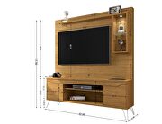 62.99 freestanding mid-century modern entertainment center with led lights and decor shelves in cinnamon by Manhattan Comfort additional picture 3