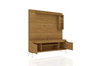 62.99 freestanding mid-century modern entertainment center with led lights and decor shelves in cinnamon by Manhattan Comfort additional picture 4