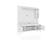 62.99 freestanding mid-century modern entertainment center with led lights and decor shelves in white by Manhattan Comfort additional picture 4