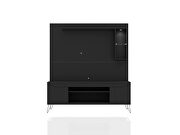 62.99 freestanding mid-century modern entertainment center with led lights and decor shelves in black by Manhattan Comfort additional picture 2