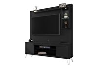 62.99 freestanding mid-century modern entertainment center with led lights and decor shelves in black by Manhattan Comfort additional picture 8