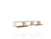 Liberty 62.99 mid-century modern floating entertainment center with 3 shelves in off white and cinnamon by Manhattan Comfort additional picture 4