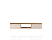 Liberty 62.99 mid-century modern floating entertainment center with 3 shelves in cinnamon and off white by Manhattan Comfort additional picture 7