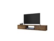 Liberty 62.99 mid-century modern floating entertainment center with 3 shelves in rustic brown by Manhattan Comfort additional picture 2