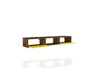 Liberty 62.99 mid-century modern floating entertainment center with 3 shelves in rustic brown and yellow by Manhattan Comfort additional picture 4