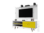 Liberty 62.99 mid-century modern TV stand and panel with solid wood legs in white and yellow by Manhattan Comfort additional picture 3