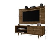 Liberty 62.99 mid-century modern TV stand and panel with solid wood legs in rustic brown by Manhattan Comfort additional picture 3