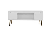 62.99 TV stand white with 2 media shelves and 2 storage shelves in white with solid wood legs by Manhattan Comfort additional picture 13