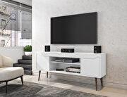 62.99 TV stand white with 2 media shelves and 2 storage shelves in white with solid wood legs by Manhattan Comfort additional picture 5