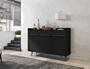 Buffet 53.54 stand with 4 shelves black by Manhattan Comfort additional picture 6