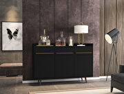 Buffet 53.54 stand with 4 shelves black by Manhattan Comfort additional picture 8