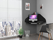 Floating corner desk with keyboard shelf in black by Manhattan Comfort additional picture 10
