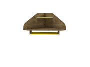 Floating corner desk with keyboard shelf in rustic brown and yellow by Manhattan Comfort additional picture 3