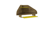 Floating corner desk with keyboard shelf in rustic brown and yellow by Manhattan Comfort additional picture 7