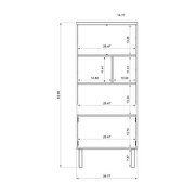 Modern display bookcase cabinet with 5 shelves in gray and nature additional photo 3 of 11