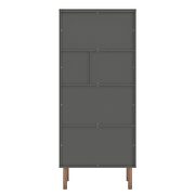 Modern display bookcase cabinet with 5 shelves in gray and nature additional photo 5 of 11