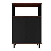 Accent cabinet with 3 shelves in black and nut brown additional photo 5 of 8