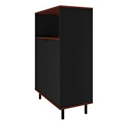 Accent cabinet with 3 shelves in black and nut brown by Manhattan Comfort additional picture 7