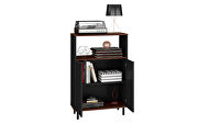 Accent cabinet with 3 shelves in black and nut brown by Manhattan Comfort additional picture 8