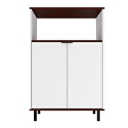 Accent cabinet with 3 shelves in white and nut brown by Manhattan Comfort additional picture 3