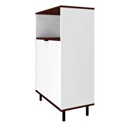 Accent cabinet with 3 shelves in white and nut brown by Manhattan Comfort additional picture 7