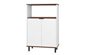 Accent cabinet with 3 shelves in white and nut brown by Manhattan Comfort additional picture 8