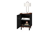 Nightstand with 2 shelves in black and nut brown by Manhattan Comfort additional picture 8