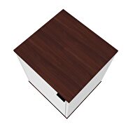 Nightstand with 2 shelves in white and nut brown by Manhattan Comfort additional picture 5