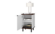 Nightstand with 2 shelves in white and nut brown by Manhattan Comfort additional picture 8