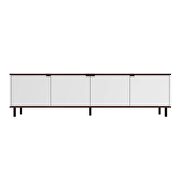 Tv stand with 4 shelves in white and nut brown by Manhattan Comfort additional picture 4