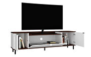 Tv stand with 4 shelves in white and nut brown by Manhattan Comfort additional picture 7