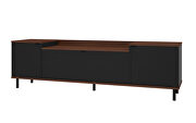 Tv stand with 3 shelves in black and nut brown by Manhattan Comfort additional picture 8