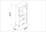 Bookcase with 5 shelves in white and oak by Manhattan Comfort additional picture 2