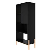 Bookcase with 5 shelves in black and oak by Manhattan Comfort additional picture 5