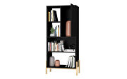 Bookcase with 5 shelves in black and oak by Manhattan Comfort additional picture 8